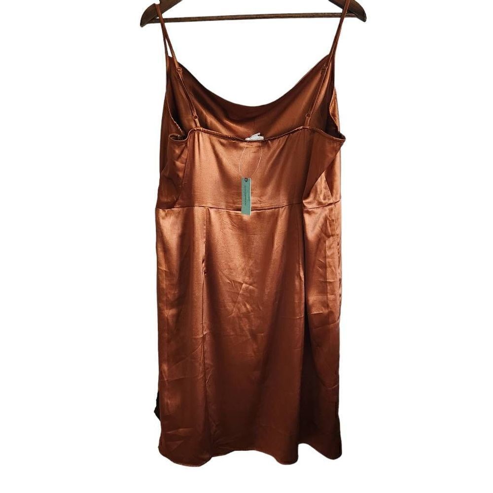 ‎Anthropologie Slip Dress 16W Satin Plus Size Cowl Neck